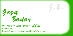 geza bodor business card
